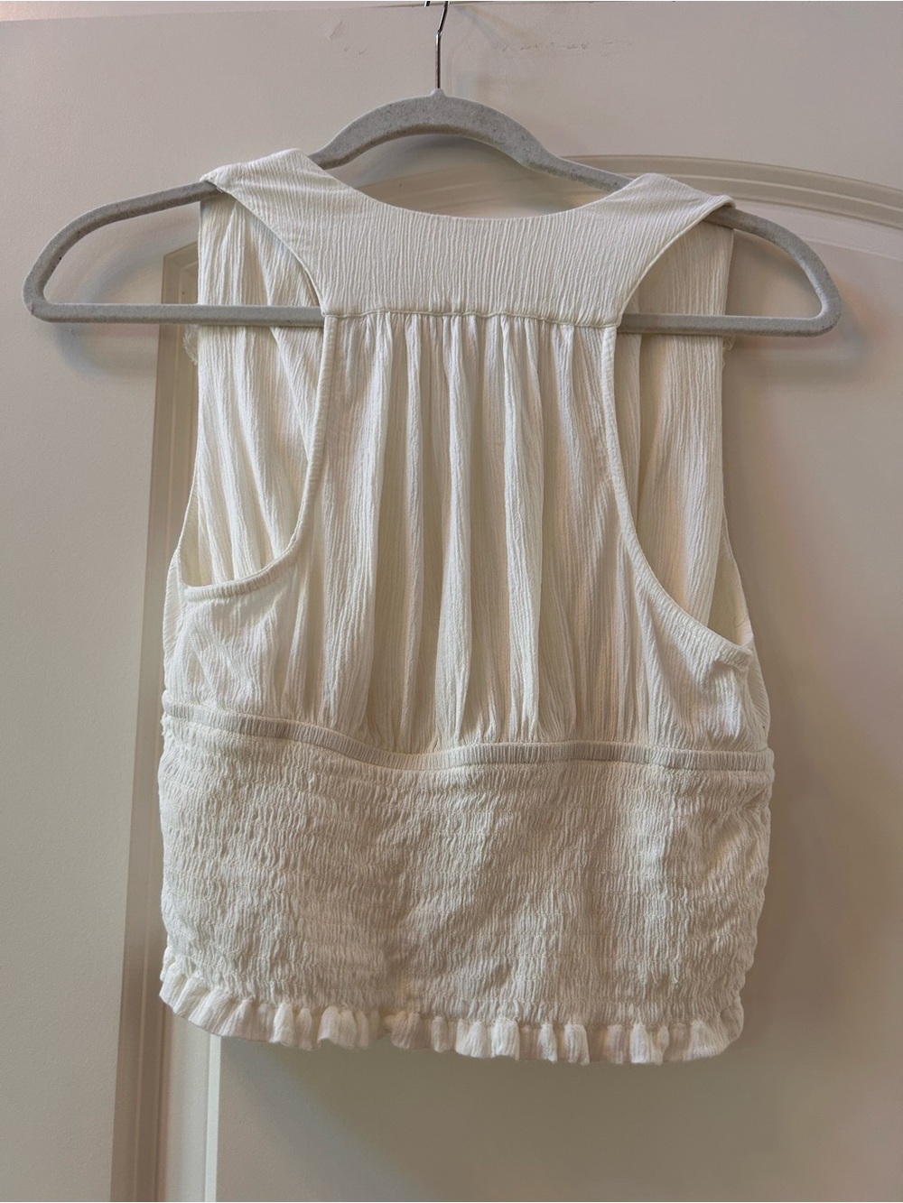 Free People Lottie Lace Ivory Lace Cream Cropped Sleeveless Top. Festival. Boho - Picture 5 of 10